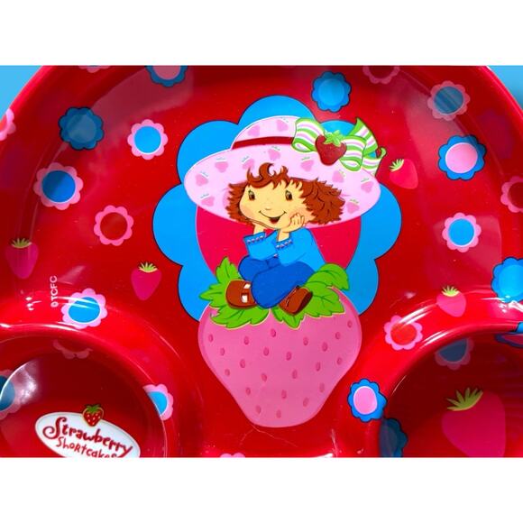 Y2K Strawberry Shortcake Divided Plate Vintage Deadstock 2004 10”x9” - Picture 5 of 6